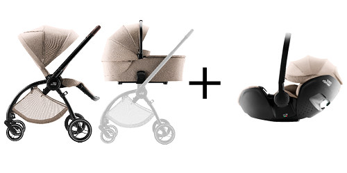 Wózek RIO, gondola RIO i fotelik BABY-SAFE PRO w kolorze Teak, część RIO COMFORT SET